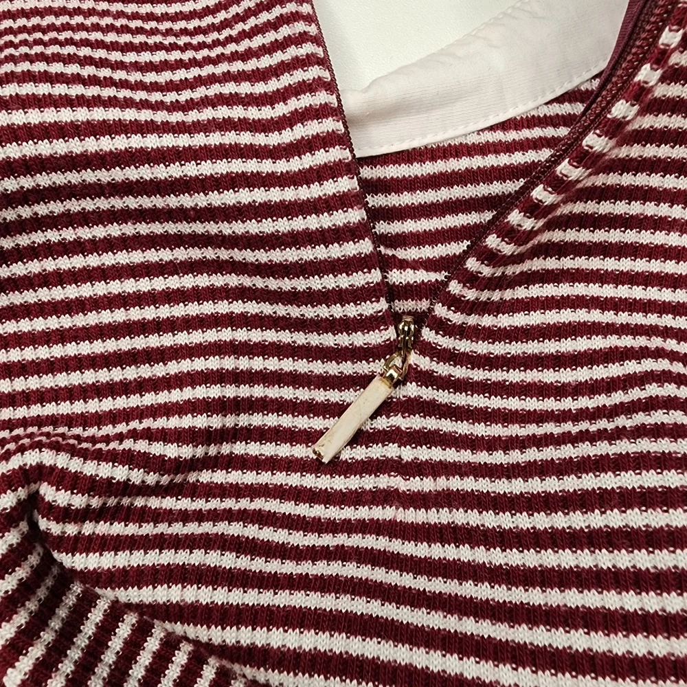 Y2k Vintage Tory Burch Peter-Pan Collar Striped Top Sz S - Picture 7 of 13